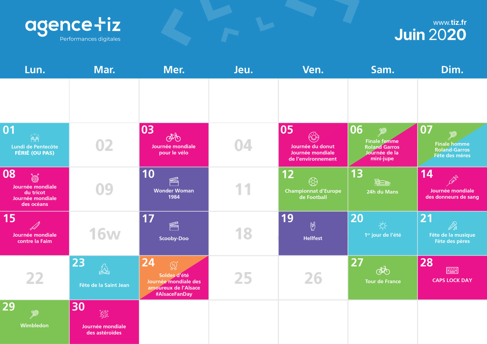 Calendrier marketing 2020 la liste des événements de l’année Tiz