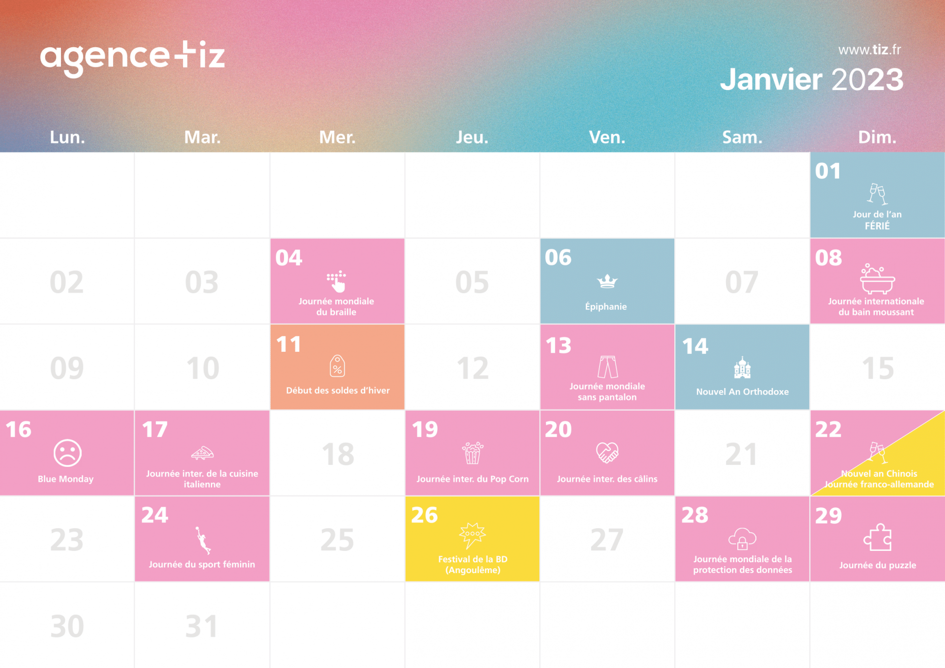 Calendrier marketing 2023 : la liste de tous les événements de l'année