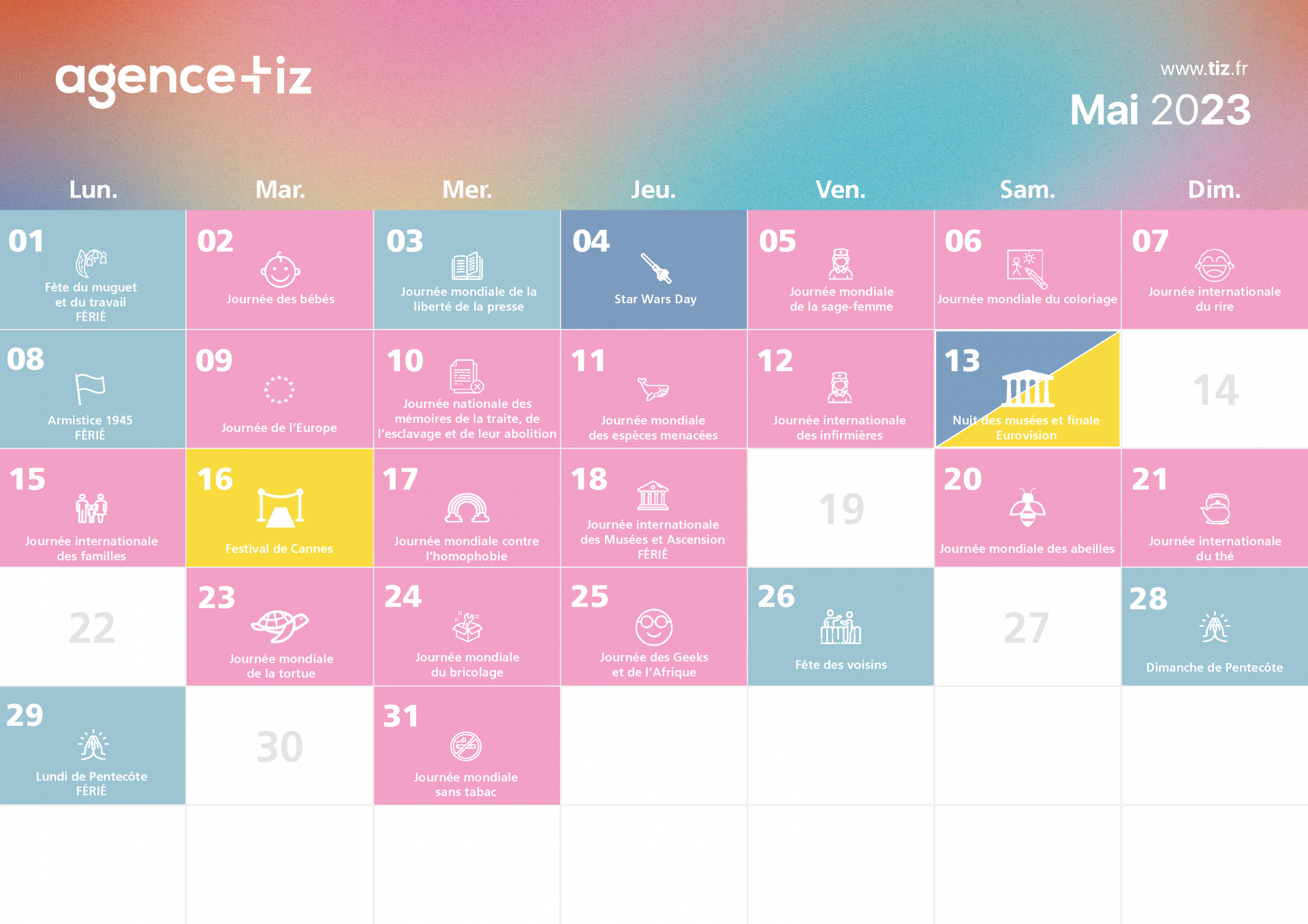 Calendrier marketing 2023 : la liste de tous les événements de l'année