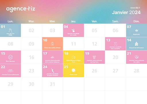 calendrier marketing 2024 janvier