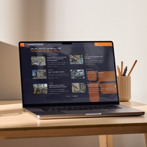 Ordinateur portable affichant un site web.