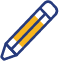 Icône de crayon jaune