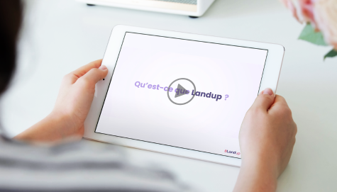 Aperçu de la vidéo explicative de Landup, sur une tablette