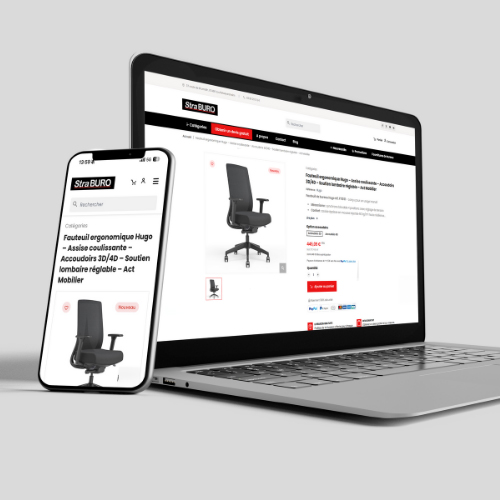 Chaise ergonomique sur ordinateur et téléphone