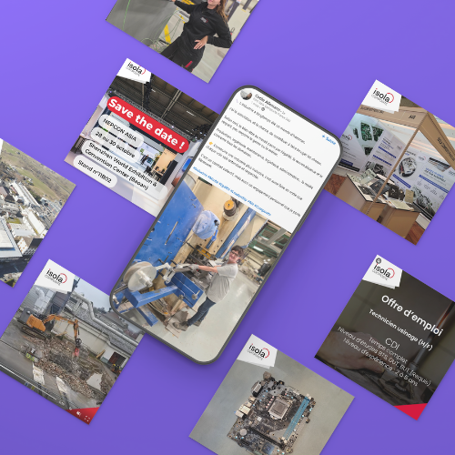 Mockup des réseaux sociaux d'isola composite